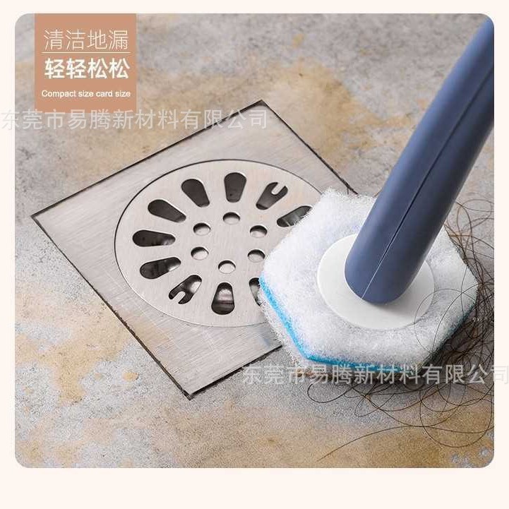 Yiteng Double-Layer Decontamination Disposable Toilet Brush Replacement Head for Washbasin, Bathtub, Sink, Mirror, Multi-Functional Decontamination Brush