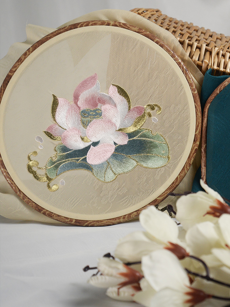 Summer Lotus B Style Lotus Leaf Lotus Petal Fine Embroidery Gold Thread Gold Edge Cut Piece Embroidery Piece Accessories Other Chemical Fiber