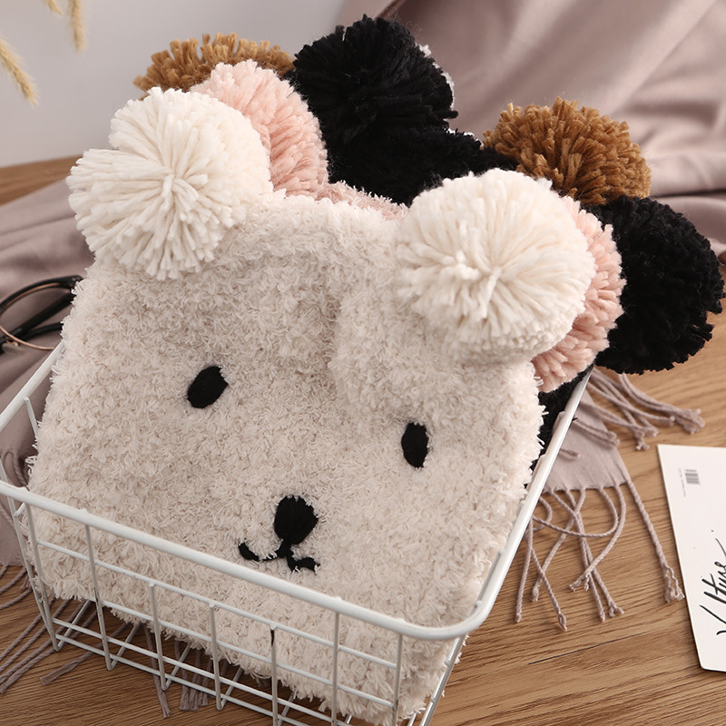Bear Cute Moon Hat Postpartum Autumn and Winter Warm Hat All-match Thickened Windproof Pregnant Women's Hat Plush Hat