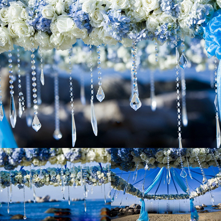 14mm double hole octagonal beads chain color Crystal octagonal beads crystal curtain beads wedding lighting accessories beads