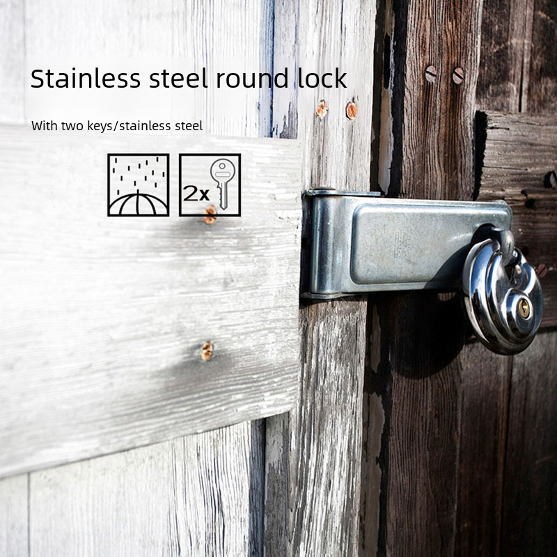 Factory wholesale 70mm stainless steel round cake lock warehouse door lock chain lock bicycle anti-theft lock