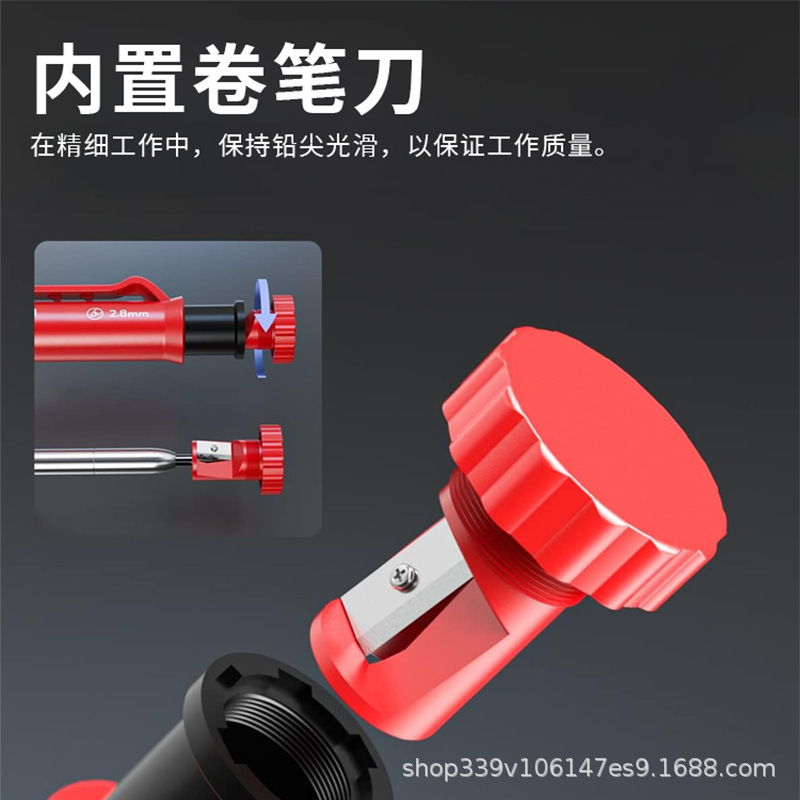 High-Strength Deep Hole Marking Pen for Woodworking, Precise Drilling Positioning, Automatic Pencil Decoration Construction Marking Tool