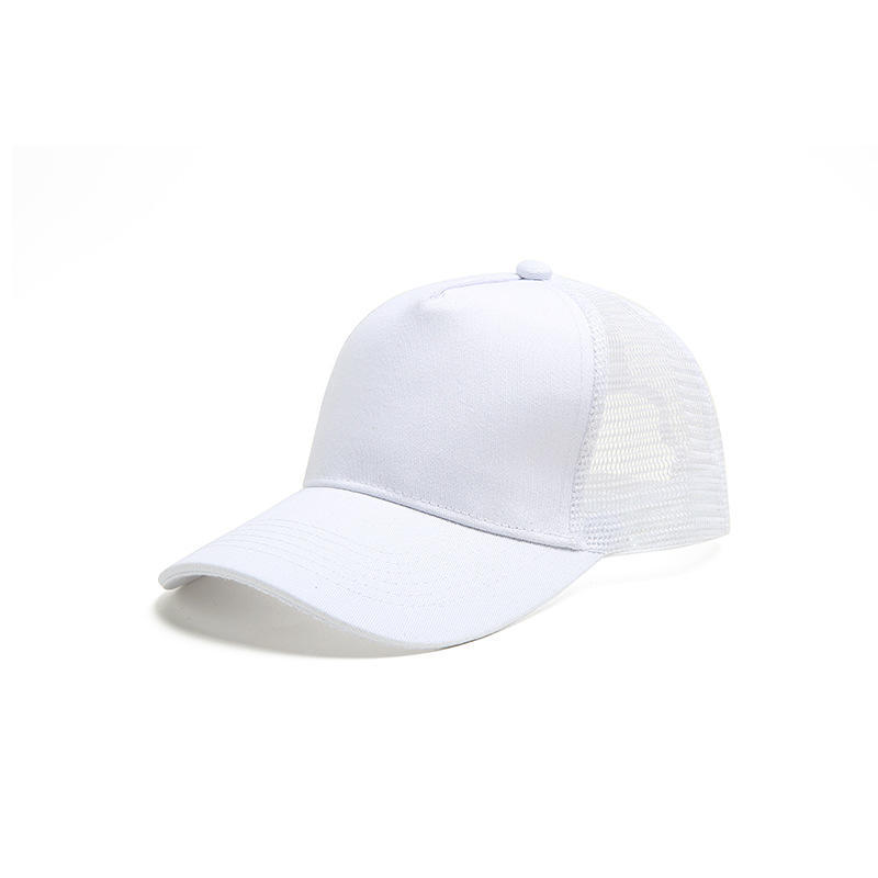 Advertising Cultural Shirt Custom Printed Logo Five-Piece Hard-Top Mesh Hat Sunshade Breathable Peaked Cap Men's Baseball Cap Wholesale