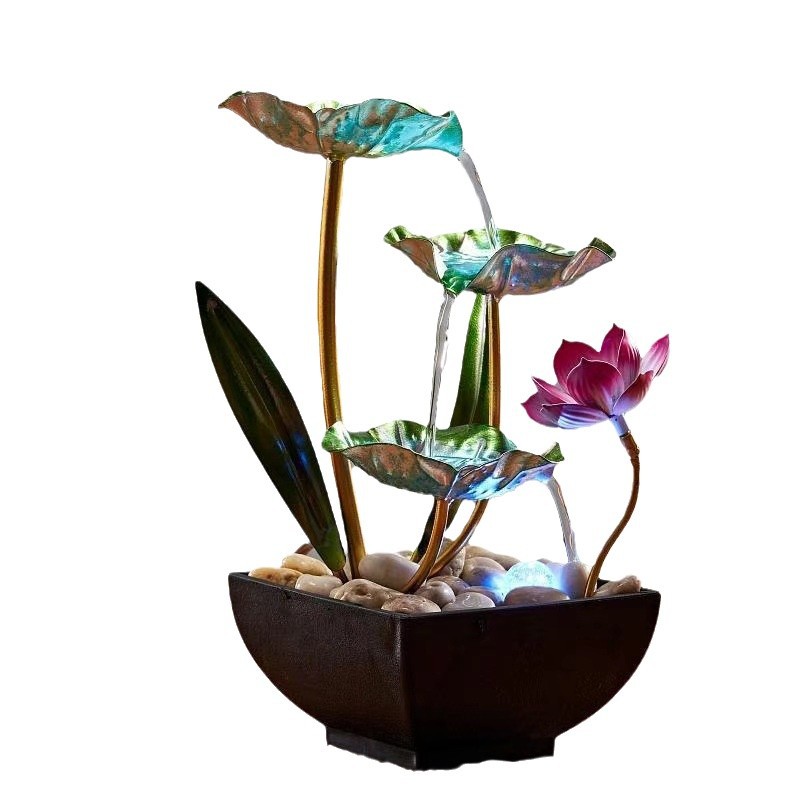 Cross-Border Home Furnishing Iron Flowing Water Fountain Office Desktop Flowing Water Ornaments Creative Home Decoration Dropshipping