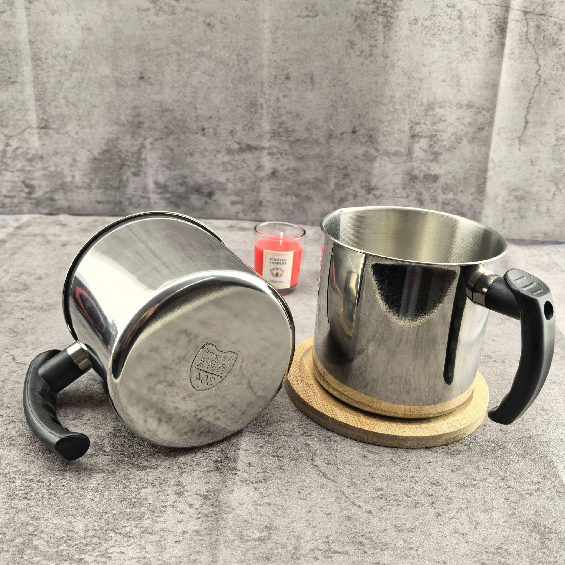 Cross-border e-commerce wax melting cup stainless steel wax cup DIY melting pot 1.2 liters coffee flower cup fryer on behalf of hair