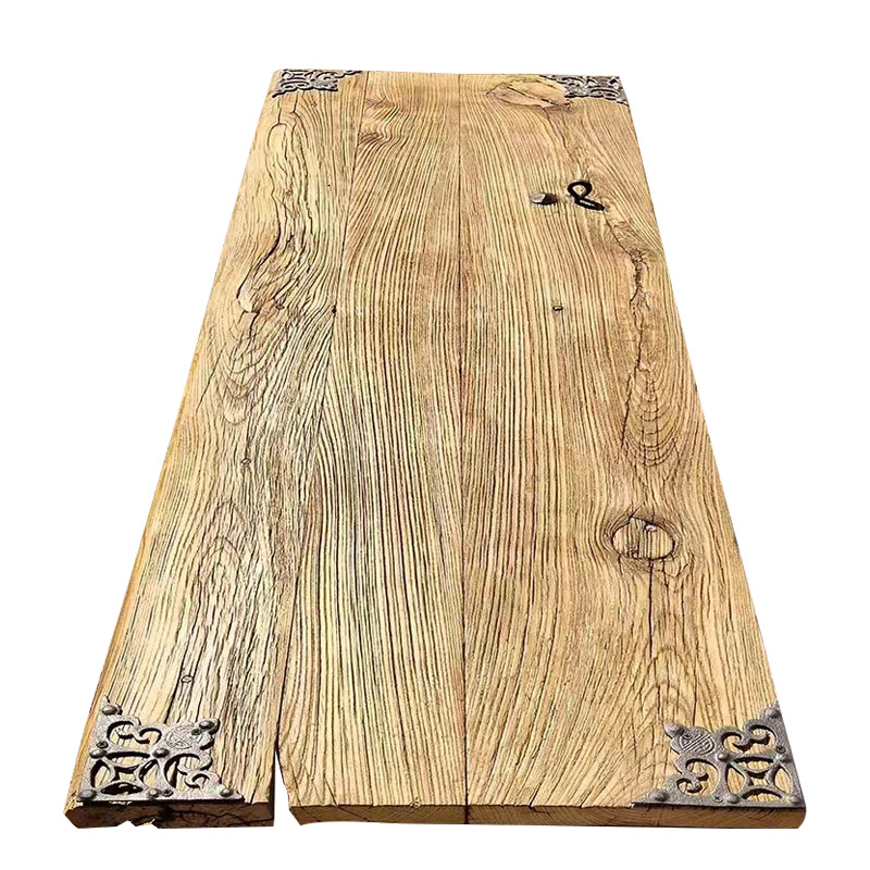 ♔ Old Elm Wood Door Panel Table, Weathered Board, Old Wood Board, Old Bar Counter, Solid Wood, Natural Wood, Vintage Tea Table, Tea Desk, Custom-Made