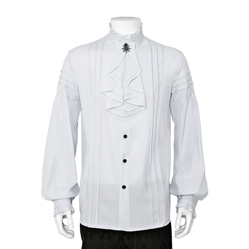 Thousands of Butterflies European and American Men's Renaissance Clothing Shirt Medieval Steampunk Pirate Top Multicolor Inner