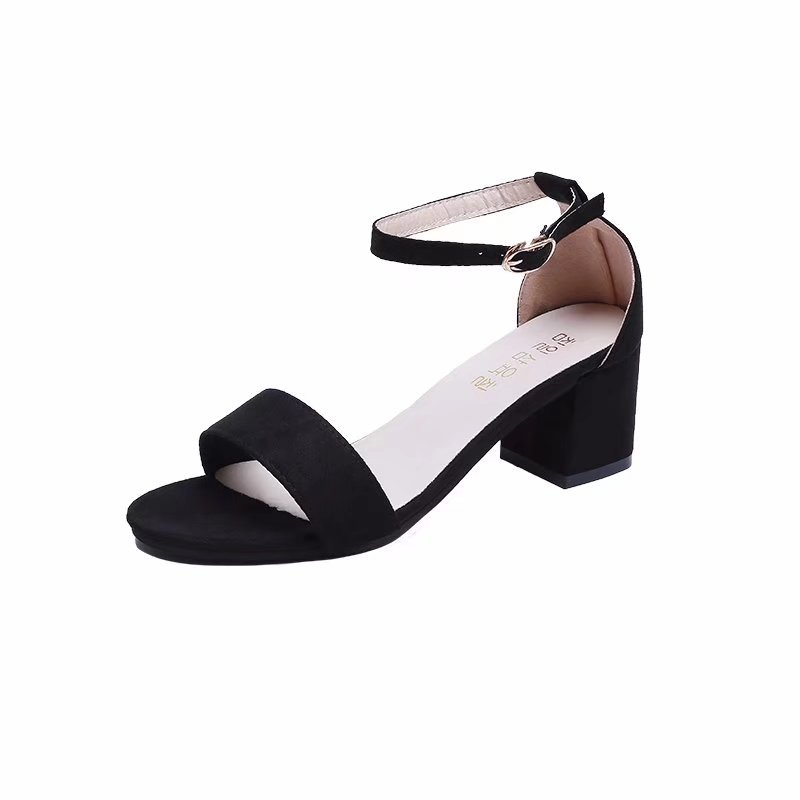 2023 spring new simple high heel sandals thick heel casual fashion women's shoes with round toe sexy sandals