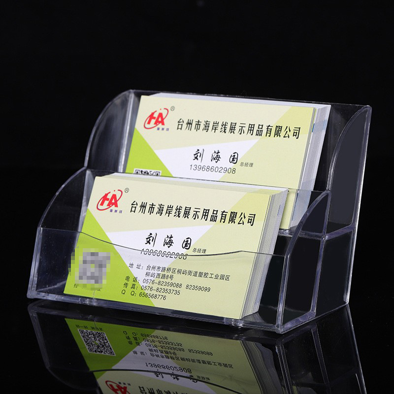 Acrylic Transparent Business Card Box Business Card Storage Box Plastic Business Card Box Desktop Storage Card Box Vertical Note Holder