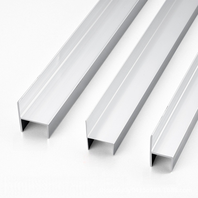 Bathroom Accessories Partition Aluminum H-Type Door Edge Strip 12/16/18mm Aluminum Alloy Door Stopper Beam Edge Sealing
