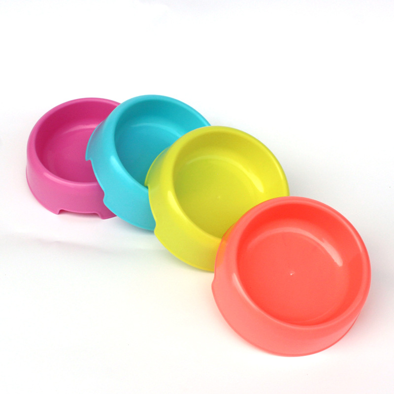 Pet Small Round Bowl Pet Plastic Single Bowl Dog Bowl Cat Bowl Plastic Bowl Drinking Bowl Pet Supplies