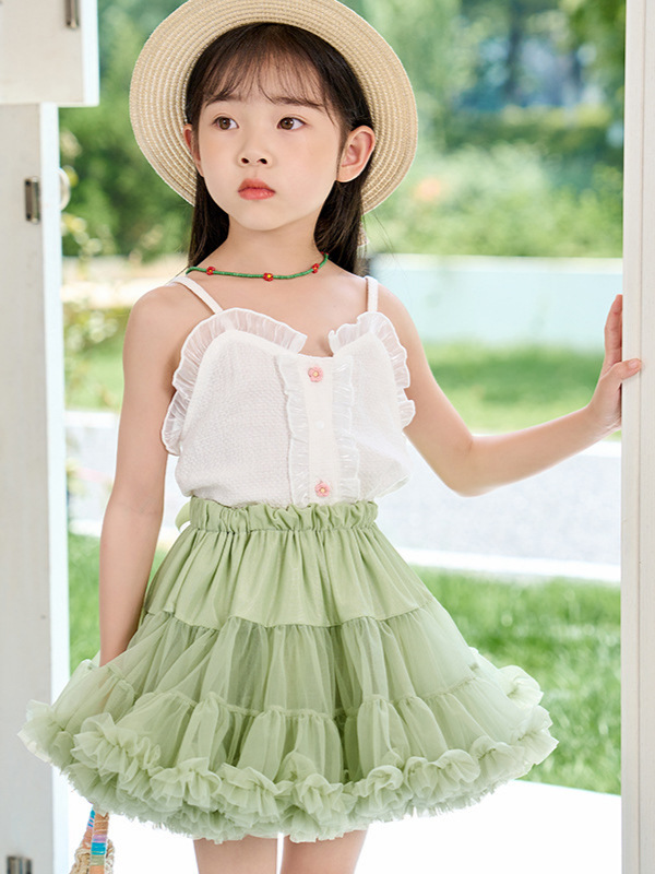 Spring and Summer Tutu Skirt Blue Princess Skirt Christmas Mesh Skirt Children's Clothing Cross-Border Dropshipping Tutu Skirt for Girls