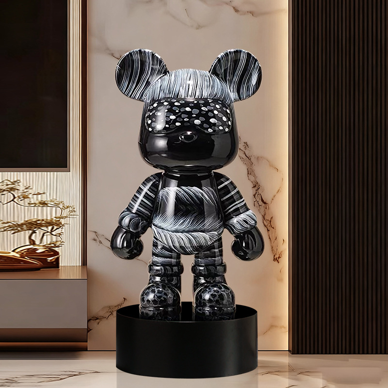 Hand-Painted Fluid Bear Floor-Standing Large Ornaments Modern Living Room Villa Lobby Cartoon Internet Celebrity Violent Bear Factory Direct Sale