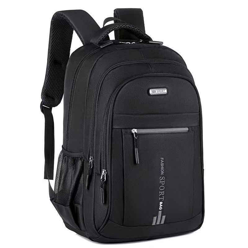Cross-Border Wholesale Men's Burden-Reducing Spine-Protecting Backpack Oxford Cloth Large-Capacity Backpack Short-Distance Water-Repellent Business School Bag