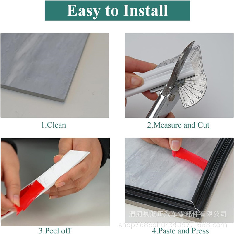 Cross-Border Popular Wall Decoration Mirror Frame Decoration Soft Line Home Decoration Border Background Wall European Style Relief Decorative Strip