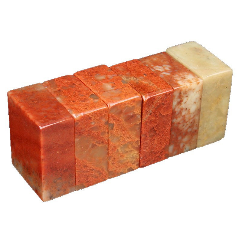 Natural Shoushan Stone Flat-Shaped Seal, Leisure Stamp Stone Wholesale, Gold and Stone Seal Carving Practice Stone 2*4*5