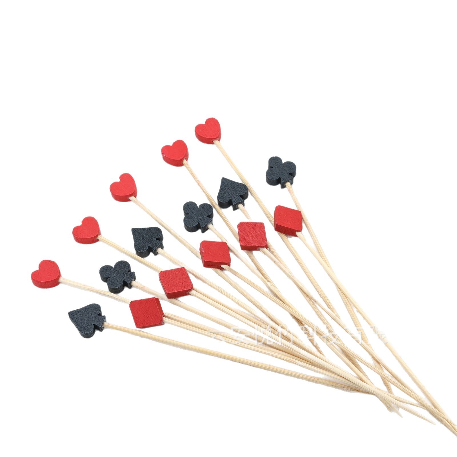 Playing Card Fruit Picks Party Supplies Decorative Picks Cocktail Picks Flower Picks Bamboo Picks Shucheng Cross-Border Hot-Selling Disposable