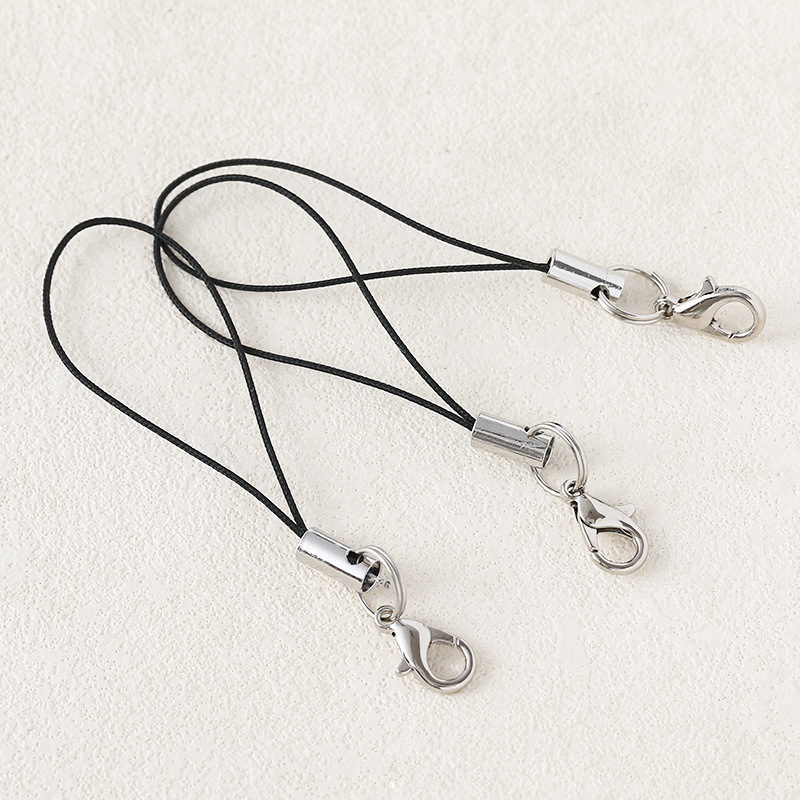 Сделай сам, материалы для аксессуаров, карабин, шнурок для мобильного телефона, украшения, черный шнурок, подвесное кольцо с металлической пряжкой, оптовая продажа