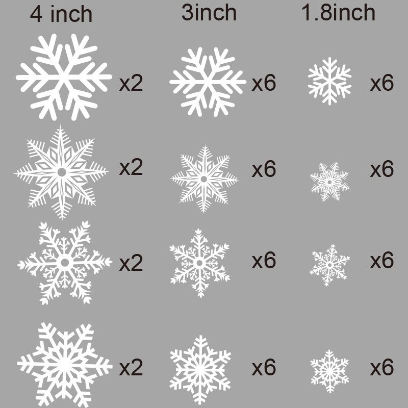Кросс-бордовые оптовые рождественские украшения золотой порошок снежинка наклейки на окна бесшовные электростатические наклейки на стекло