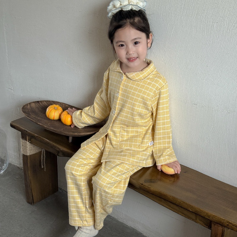 [Bragode Velvet] Children's Anti-Static Pajamas, Stylish Cardigans, Ins Style Home Clothes Sets for Babies