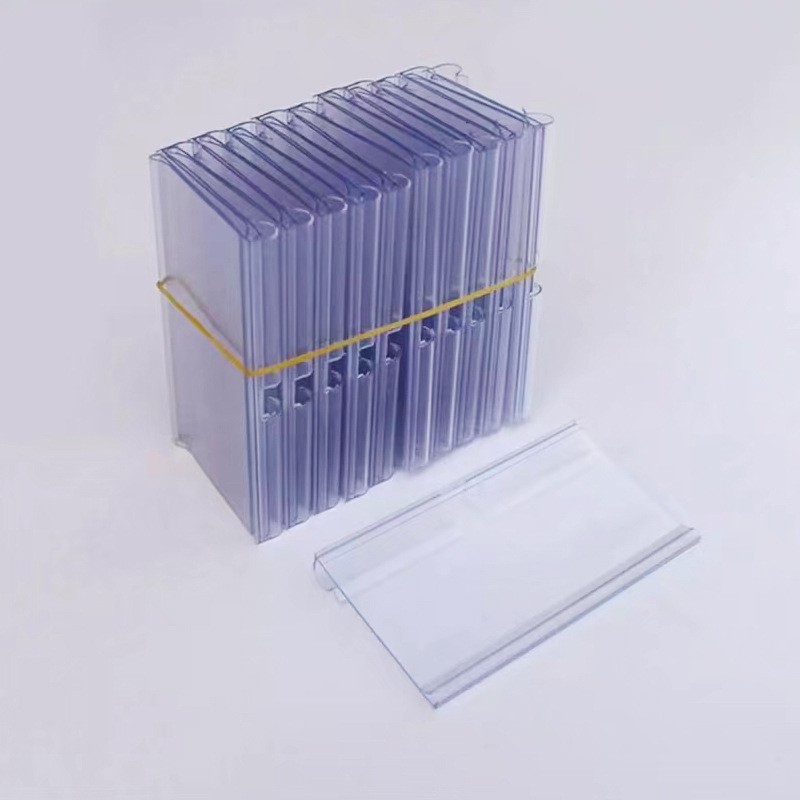 Transparent Punching Price Tag Double-Line Hook-Type Label Bulk Area Pvc Price Card High-Transparency Price Tag