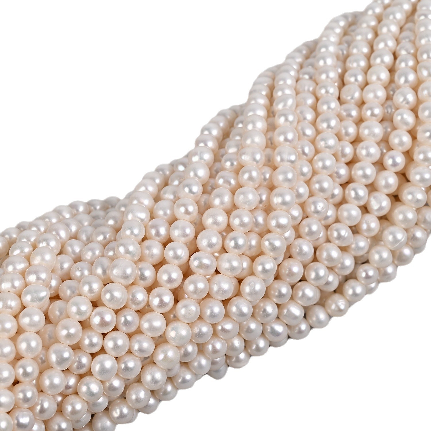 Nearly Round Natural Freshwater Pearls 3-10mm Semi-Finished Beads DIY Sweater Chain Necklace Bracelet Wholesale Affordable