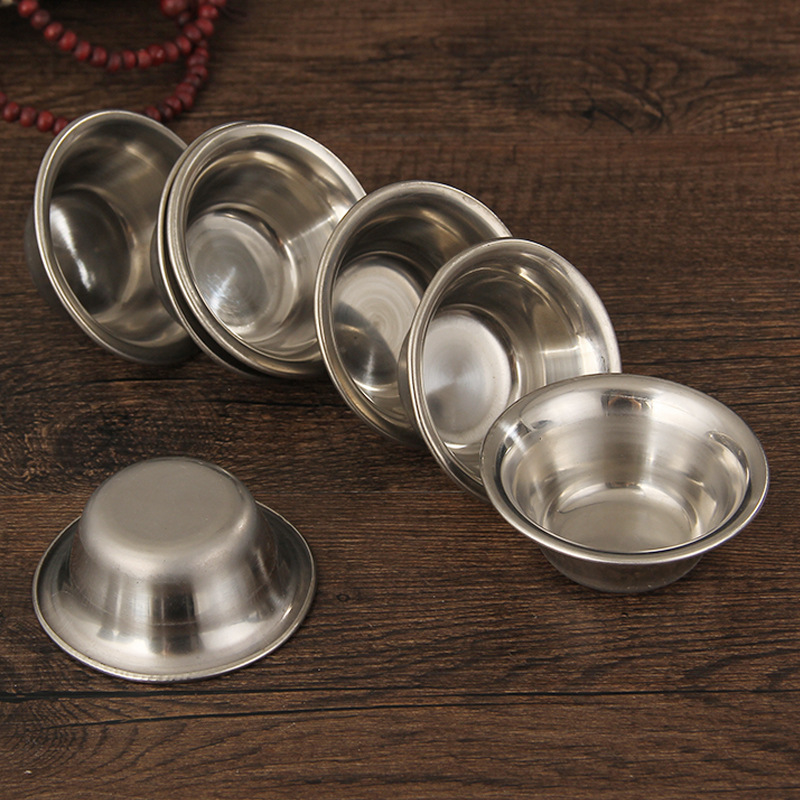 Stainless Steel Bowl Eight Cup Sacred Water Cup Water Cup Eight Auspicious Gold Ghee Desktop Ornaments Household