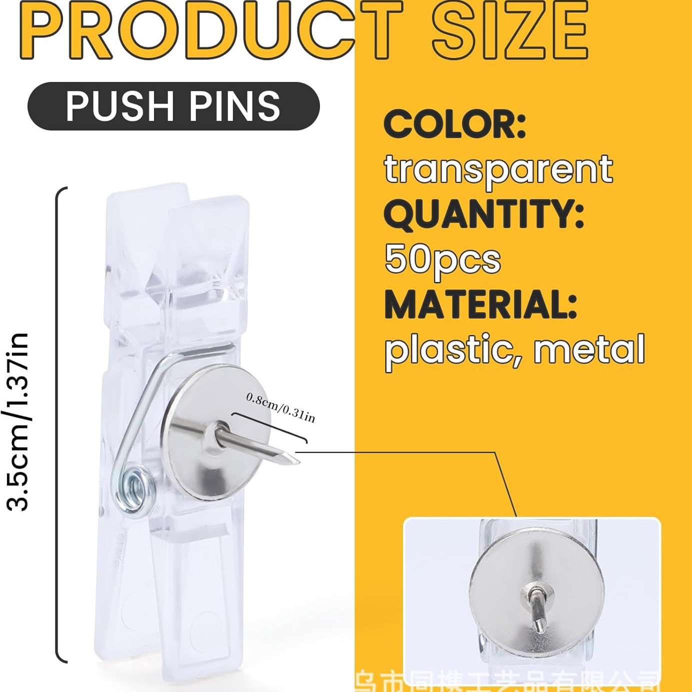 Creative Office Stationery Plastic Transparent Color Clip Pin Photo Clip Cork Board Handmade File Diy Decorative Clip