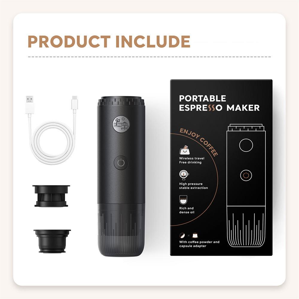 New Cross-Border Portable Capsule Coffee Machine Fully Automatic Unlimited Heating Outdoor Car-Mounted Home Italian Capsule Coffee