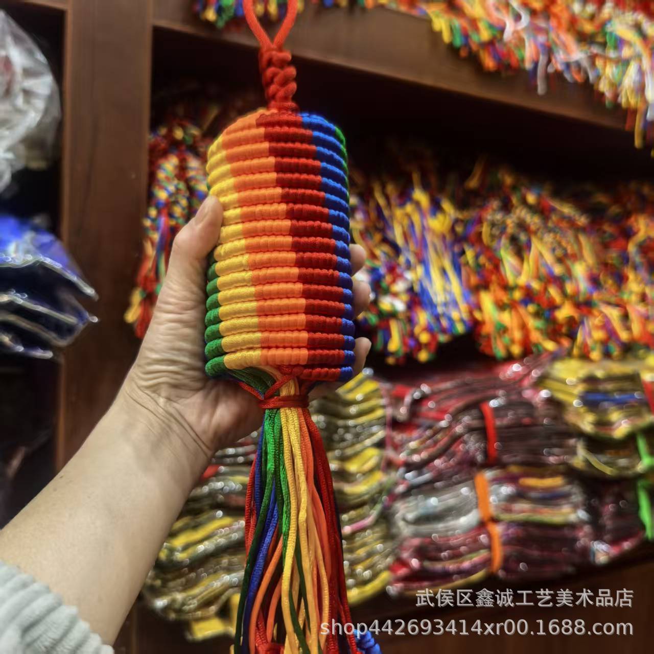 Vajra Knot Colorful Silk Thread Prayer Wheel Knot