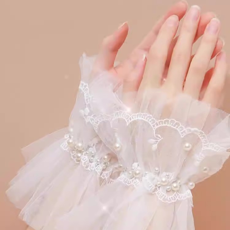 Bridal Wedding Dress Decoration Small Sleeve Bridal Bridesmaid Wedding Gloves Lace Short Beautiful Sleeve Mesh Gloves