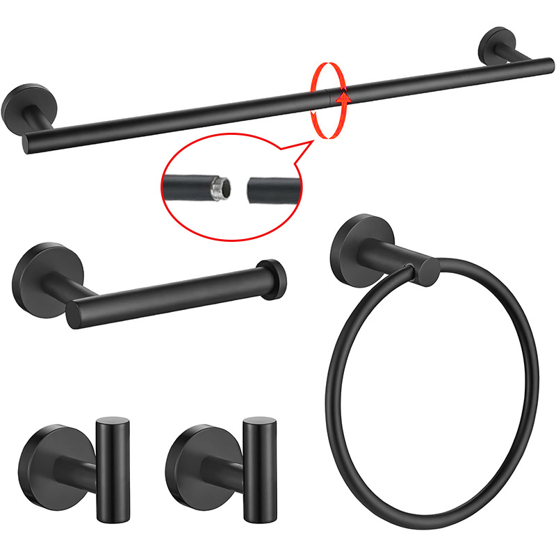 Cross-border Amazon Split Towel Bar suit Stainless Steel Disassembly Towel Ring Bathroom Clothes Hook Bathroom Hardware suit