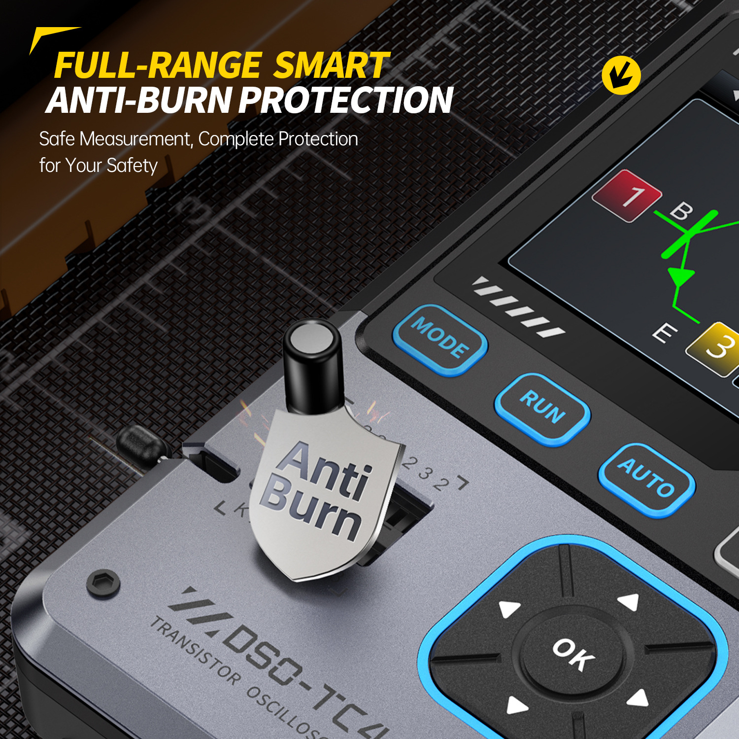 FNIRSI DSO-TC4 three-in-one oscilloscope transistor detector signal generator 10M bandwidth anti-burn