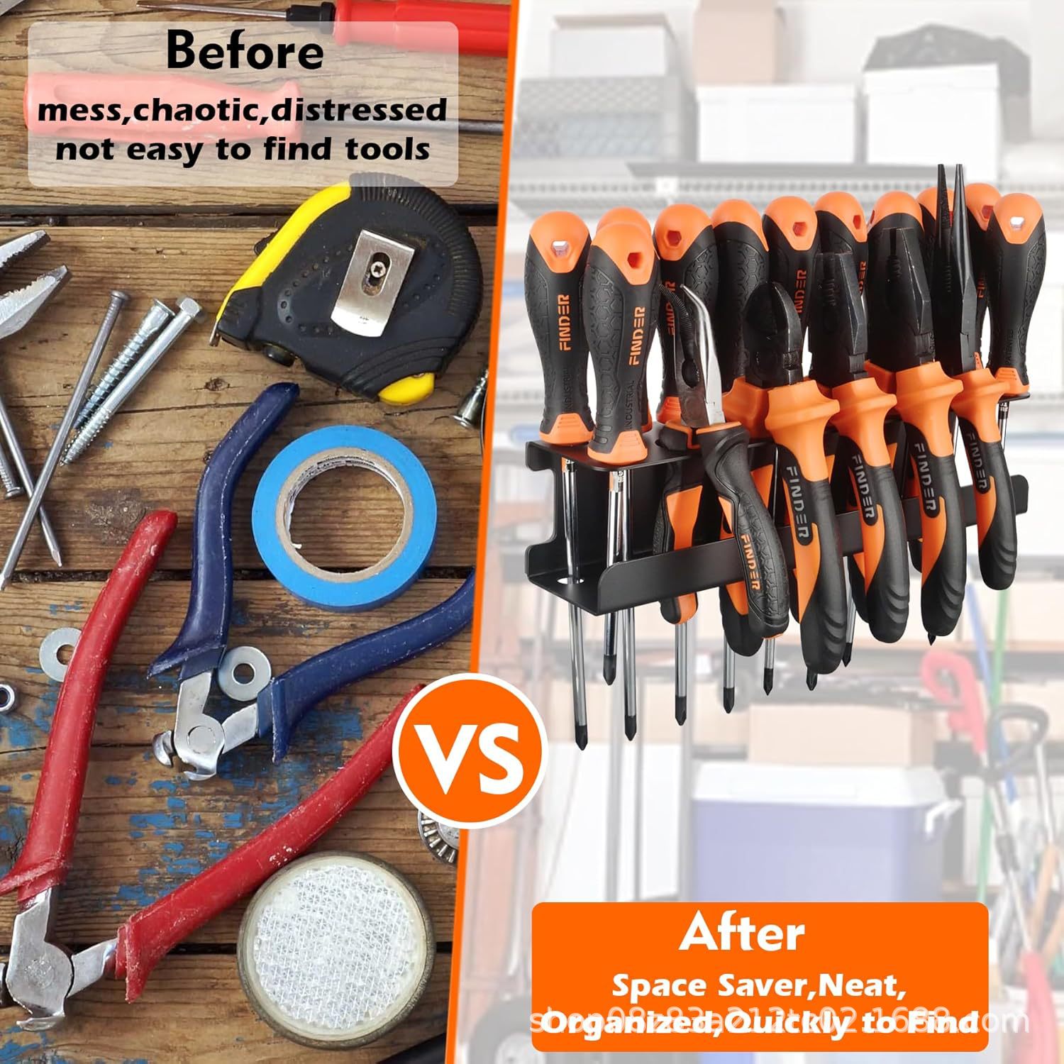 Mutuactor Screwdriver Storage Rack Heavy Duty Magnetic Mount Screwdriver Holder Pliers Organizer Magnetic