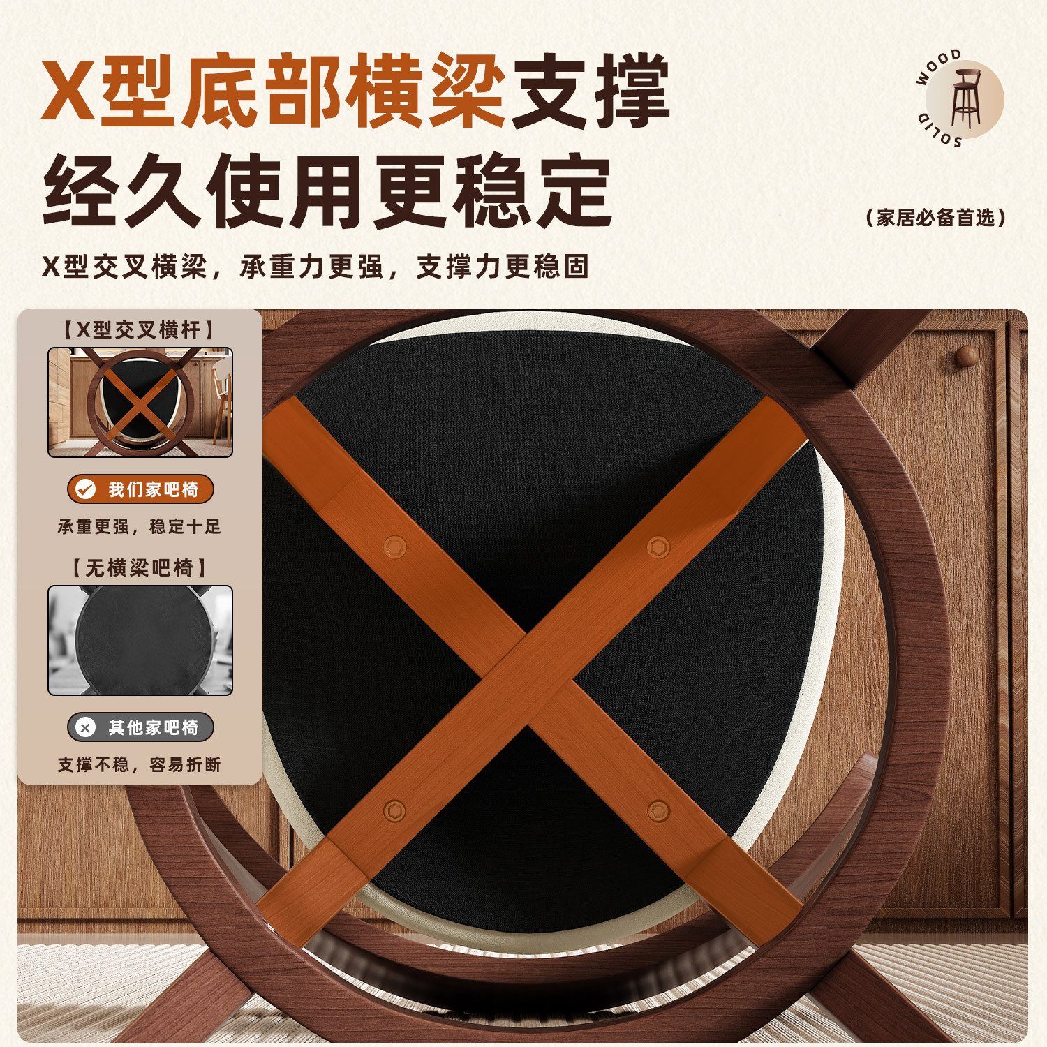 Bar Chair Wooden High Stool Bar Cafe Bar Stool Home High Chair Commercial Silver Table Chair