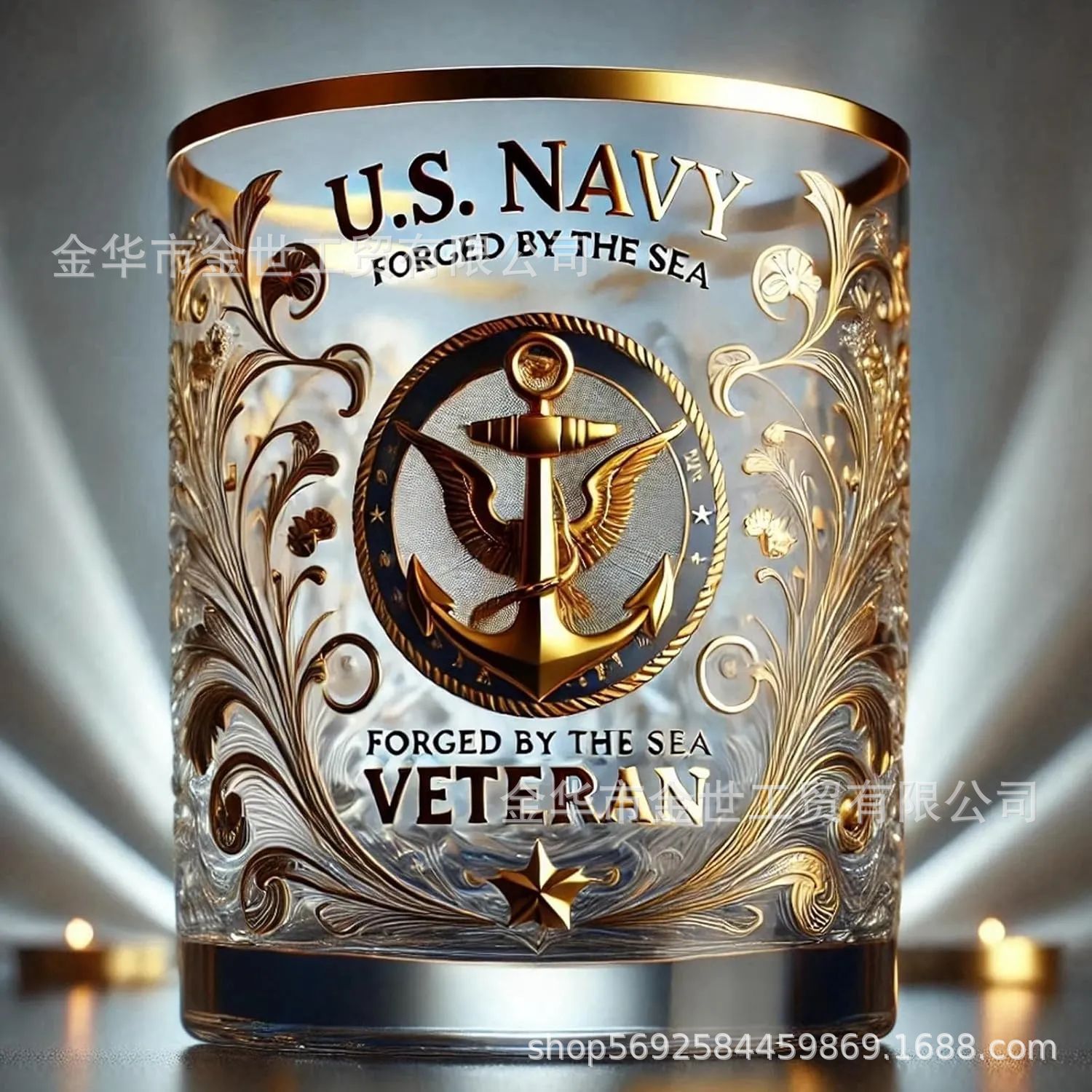 Cross Border New Personalized Veteran Tribute Giass Veterans Memorial Glass