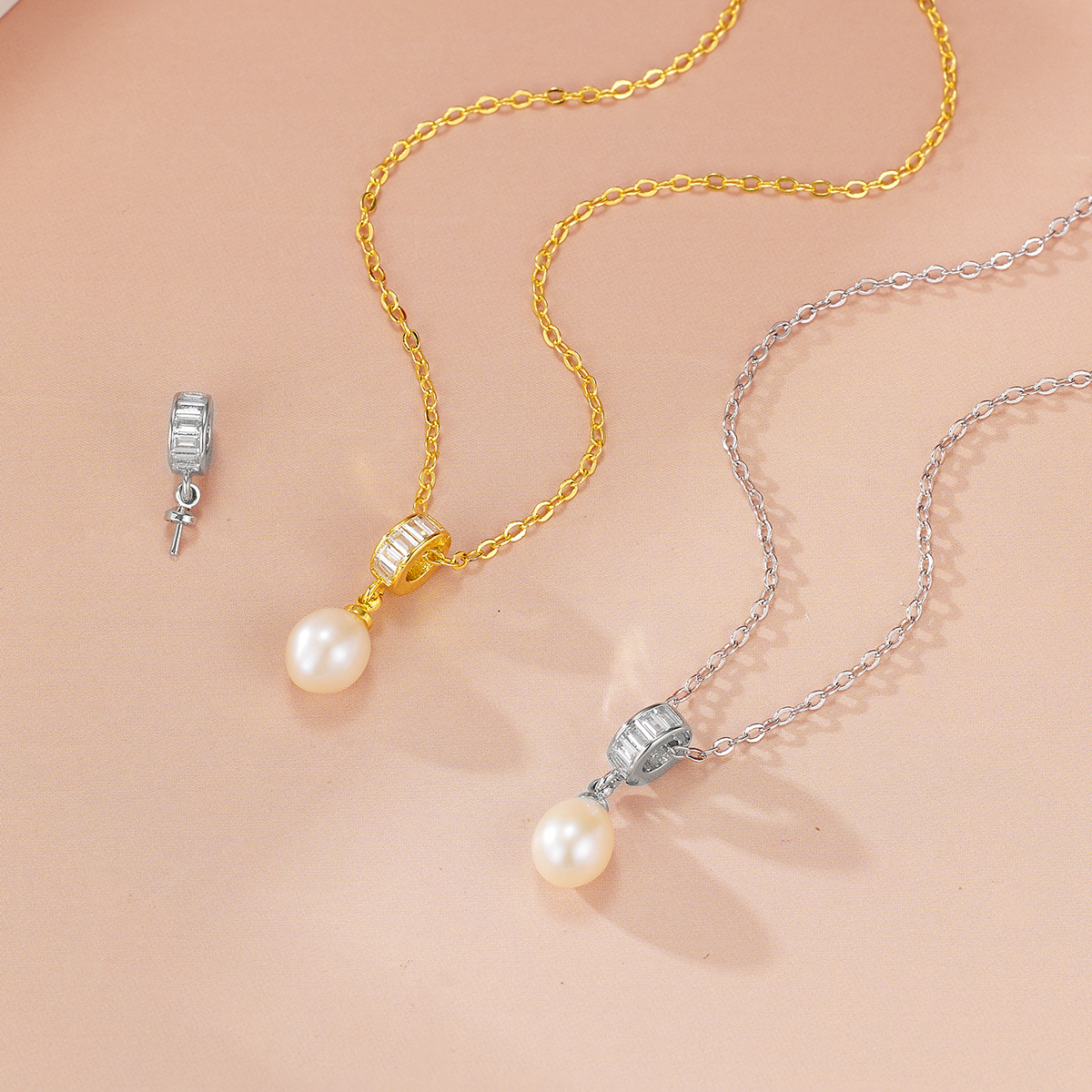 New Pearl Pendant Single Pendant Women's Necklace Light Luxury Classic Style Sparkling Diamond Niche Versatile Temperament Commuter Clavicle Chain