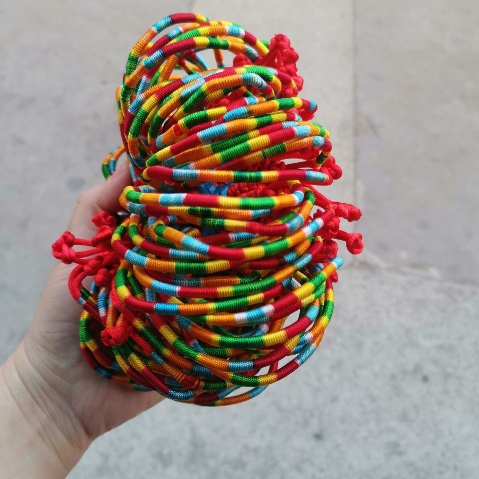 Dragon Boat Festival Gifts Hand-woven Colorful Rope Children's Zongzi Bracelet May Festival Rewards Students Small Gifts for the Whole Class