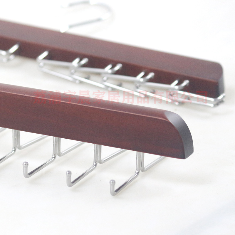 Solid Wood Scarf and Tie Rack with 24 Hooks, 16 Adjustable Hooks for Hanging Underwear and Camisoles, Cross-Border Hot Sale
