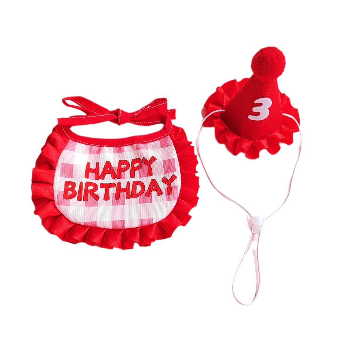 Pet Birthday Hat Bib Cat Happy Birthday Set Cute Props Combination Dress Accessories Scarf