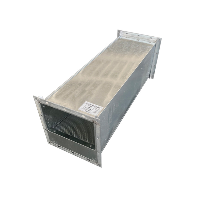 Galvanized sheet static pressure box fan noise reduction tunnel square folded plate muffler pipe impedance micro-perforated muffler