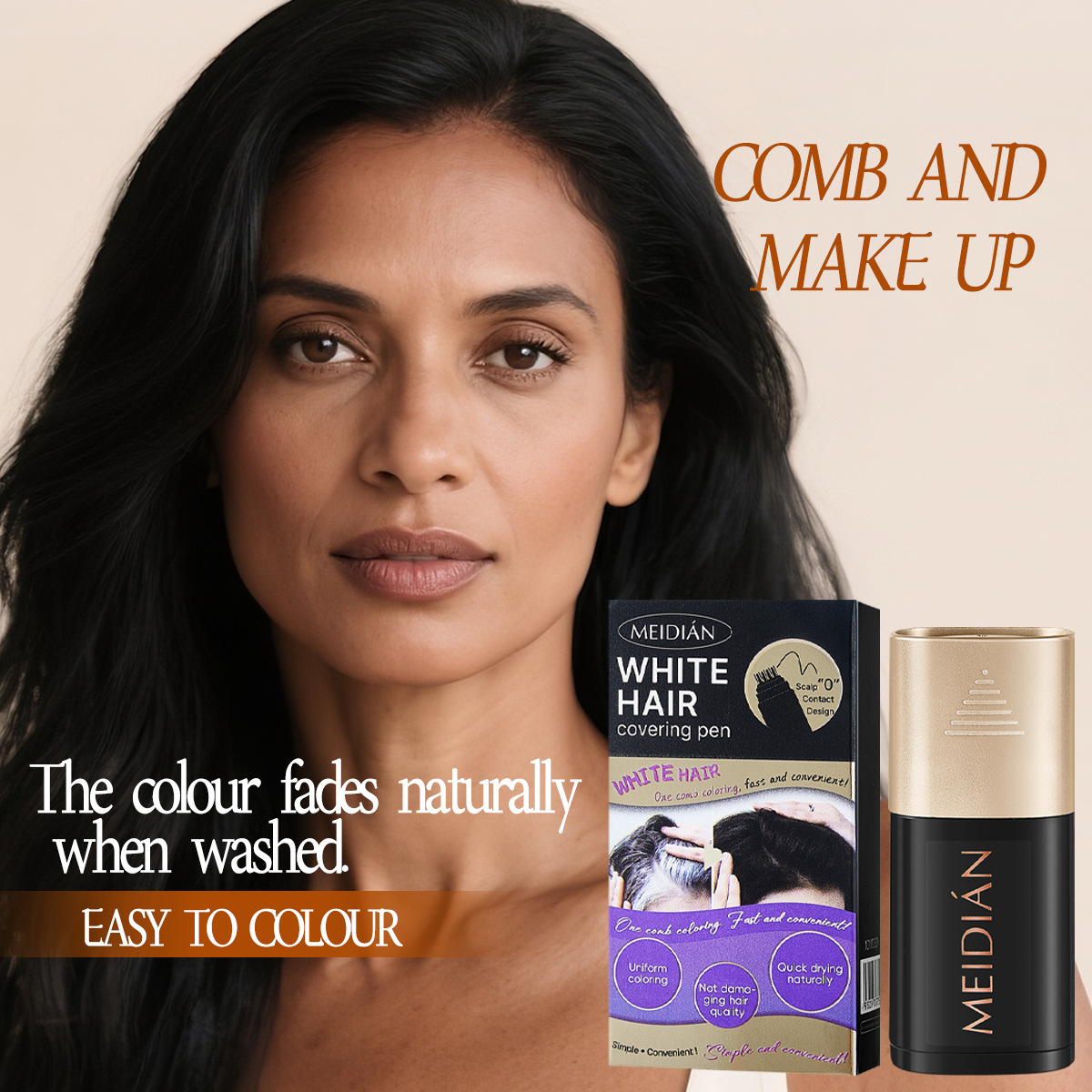 Кросс-бордерный жидкий крем для волос, скрывающий седину, одноразовый, не выцветающий, черный, портативный