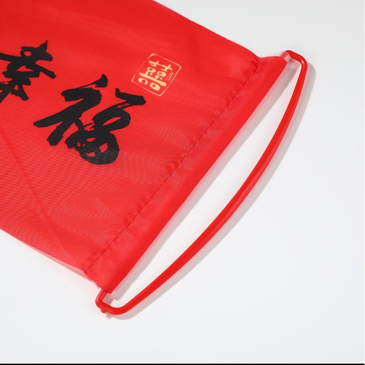 Hand pull flagpole accessories festive red wedding hand-held banner license and shooting props 17cm