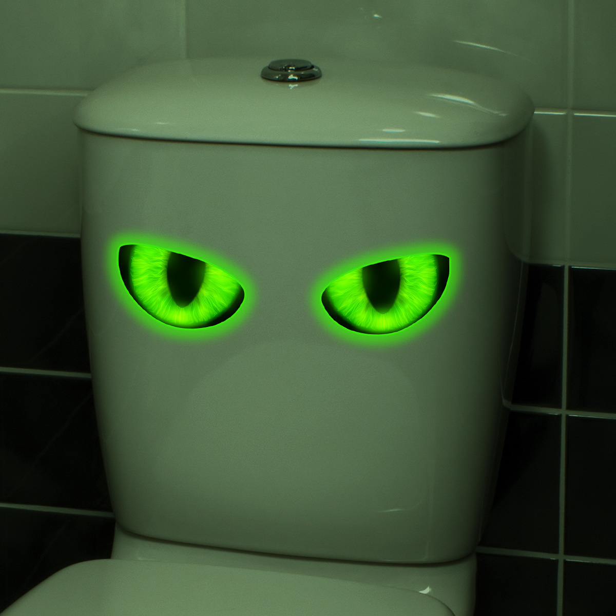 ACCYG013 Creative Luminous Blue Green Eyes Bathroom Toilet Sticker Home Wall Waterproof Wall Sticker