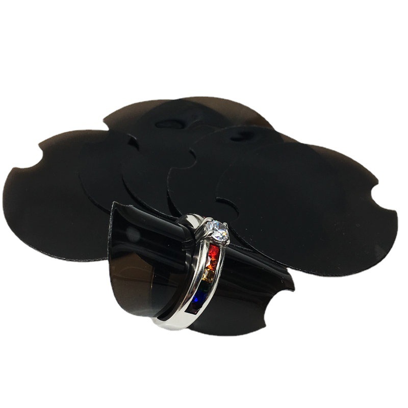 4cm Round Plastic Ring Piece Display Card Position Jewelry Stand Jewelry Props Transparent Color Black Yellow Frosted