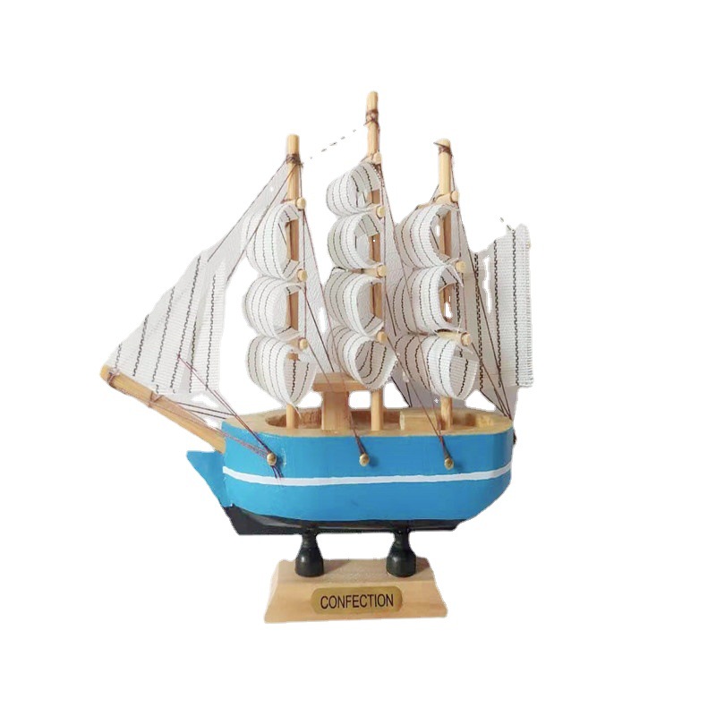 10-14cm factory wholesale Mediterranean style sailboat decoration wooden sailboat model baking supplies gift