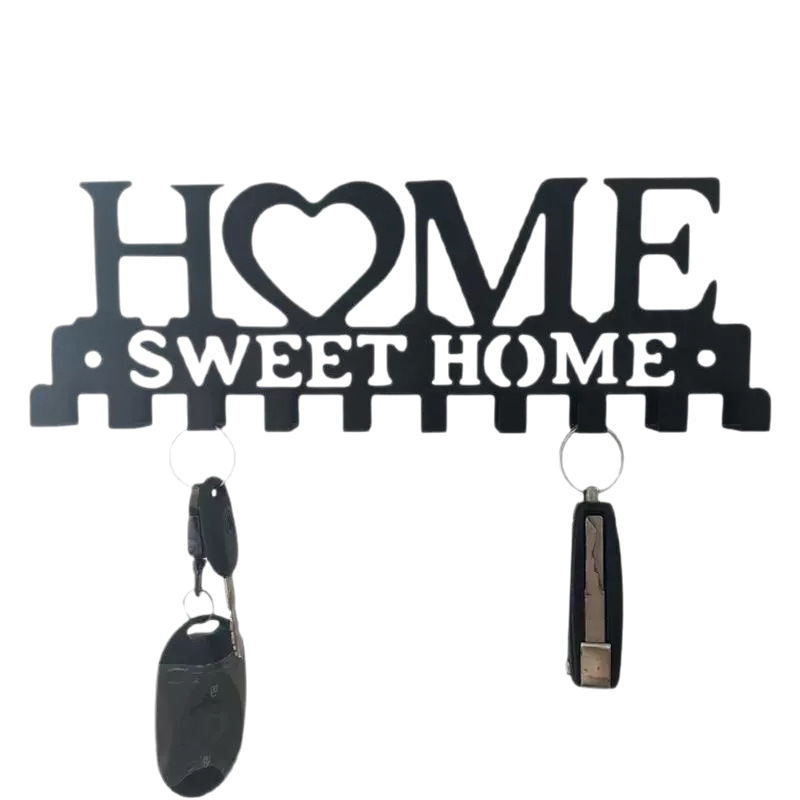 Cross-Border Home Key Hanger Wall Rack Metal Art Decorative Hook Keysholder Coat and Hat Entrance