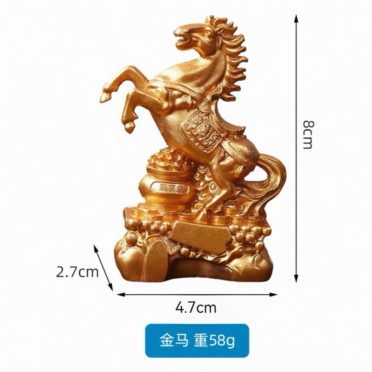 Golden Horse Ornaments to Attract Wealth and Success, Handicrafts, Entrance Opening Gifts, Zodiac Signs, Housewarming Living Room and Office Ornaments