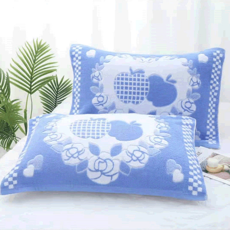 A Pair of Pure Cotton Sweat-Absorbent Towels, Terry Pillow Towels, Single Student Adult Cross Flower High-End Pillow Towels