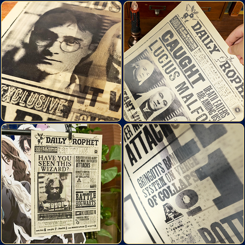 Authentic Harry Potter Prophet's Daily Film and Television Peripherals Harry Potter Poster Magic Academy Decorative Painting